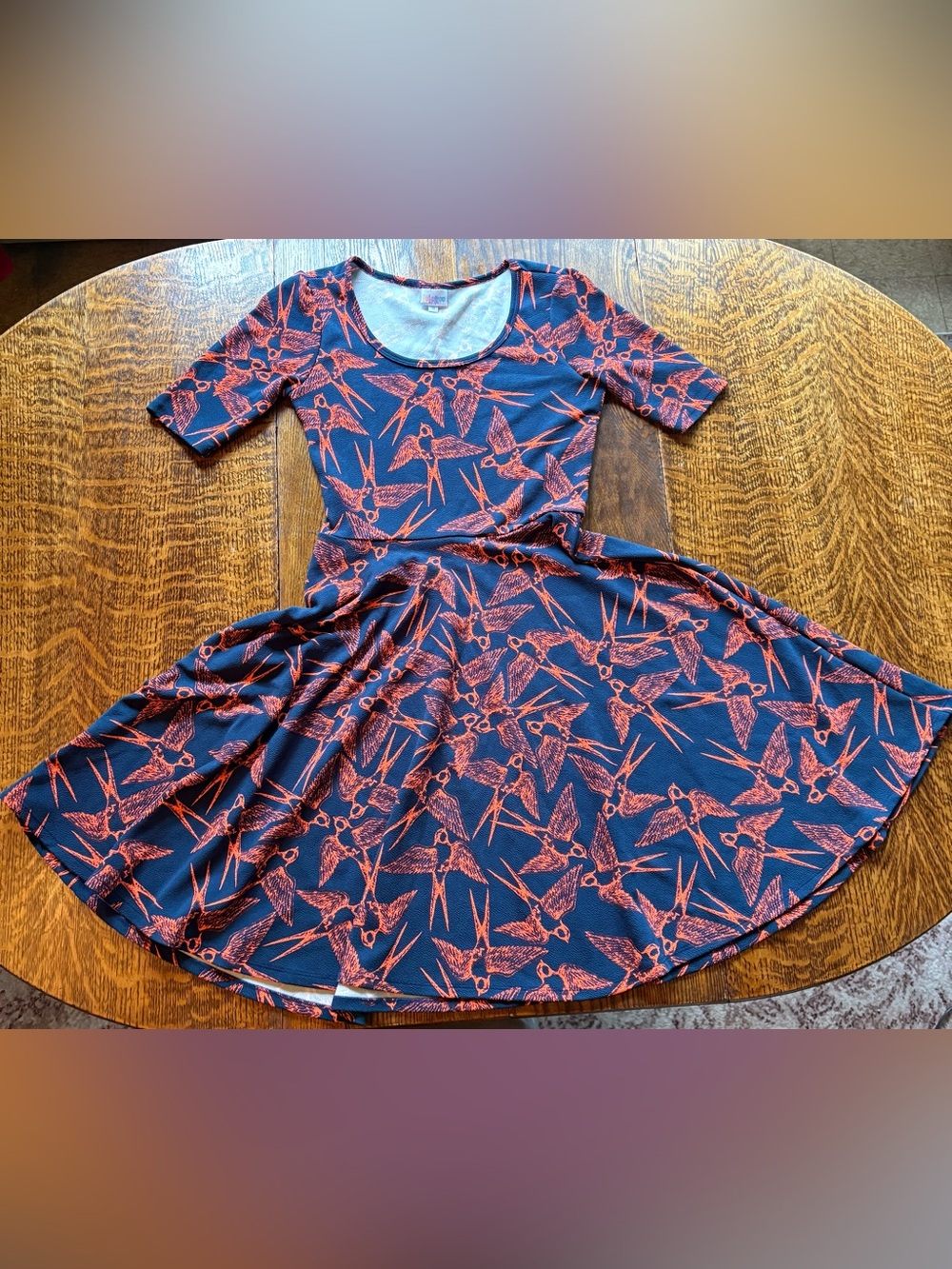 Lularoe Nicole dress size M, rare bird print